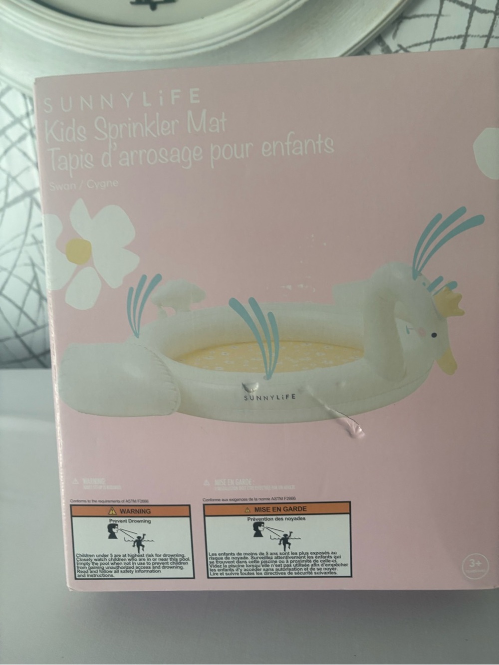 Sunnylife Kids Sprinkler Mat - Princess Swan Multi - New In Box